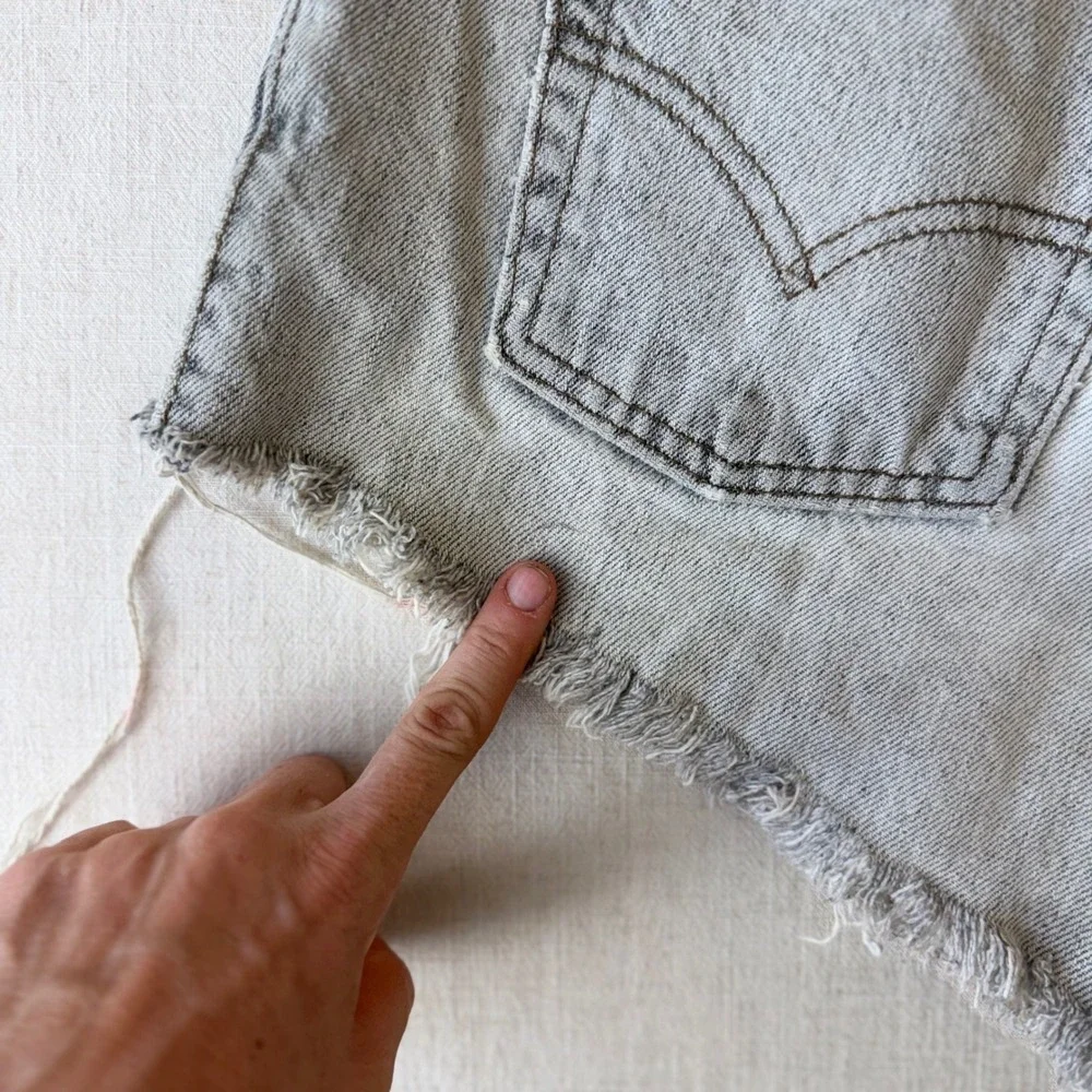 Vintage Levi's 90s SilverTab Loose Denim Short Gray Light Wash Cut Off High Rise